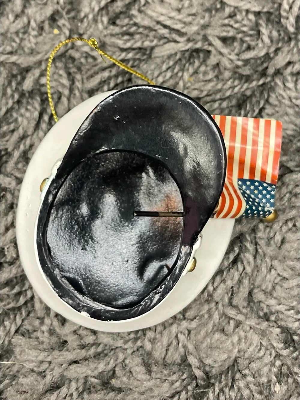 US Navy Military Dress Hat with American Flag Ornament
